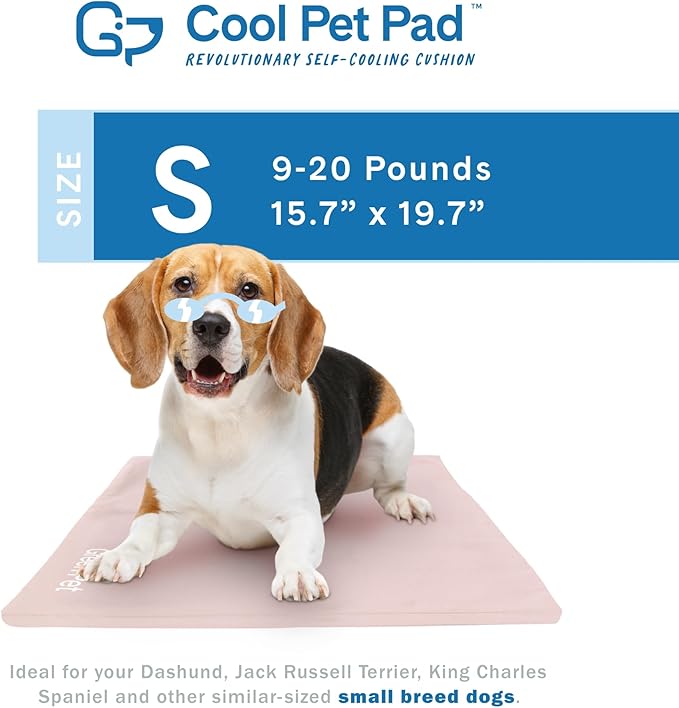 The Green Pet Shop Dog Cooling Mat Cover - Small, Nude/Pink - Protect Your Cool Pet Pad from Dirt & Damage - Machine Washable