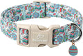 Easter Dog Collar for Medium Dogs - Blue Sleepy Bunny Egg Easter Collars for Boy Girl Dogs, Adjustable Spring Holiday Pet Collars with Quick Release Buckle M