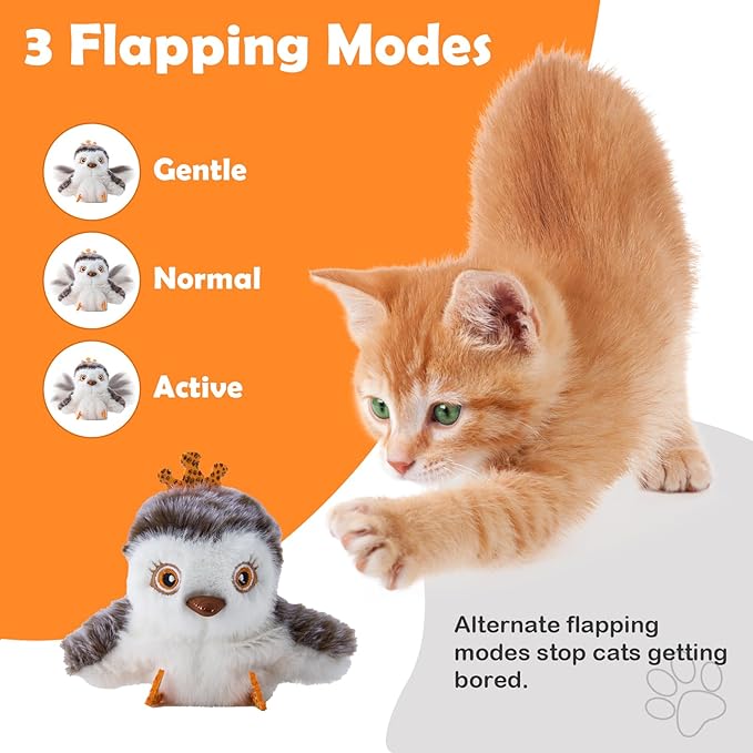 Interactive Flappy Bird Cat Toy – Sandpiper with Flapping & Chirping Sounds, Indoor Play & Exercise Toy for Cats (Does Not Fly)