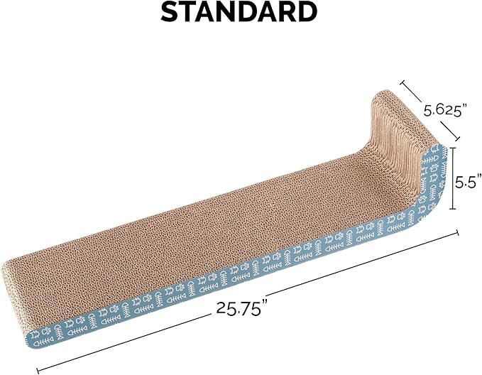 Furhaven 2-Pack Scratching Boards w/ Catnip & Wall-Mounting Hooks for Indoor Cats, Reversible - Wall-Mounted Corrugated Cat Scratchers - Seaglass, Standard/2-Pack
