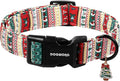 DOGWONG Christma Dog Collar, Classic Cute Red Green Christmas Tree Dog Collar for Boy and Girl Dogs, Strong Plastic Buckle Dog Collars for Large Dogs,L