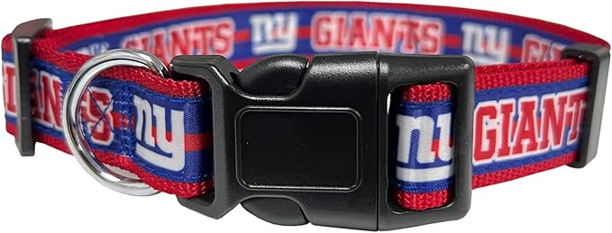 Pets First NFL New York Giants Licensed PET COLLAR, Medium - Heavy-Duty, Strong, and Durable Dog Collar. Available in 31 Football Teams and 4 Sizes