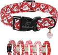 Christmas Dog Collar - Cute Red Santa Christmas Puppy Collar with Safety Buckle, Soft Adjustable Holiday Dog Collars for Small Medium Large Dogs S