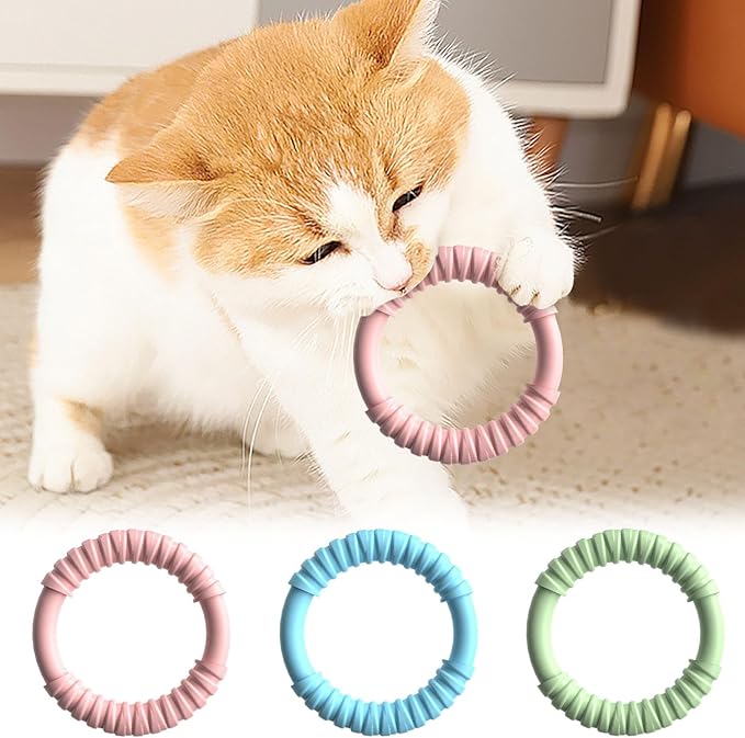 Natural Rubber Dog Chew Toy with Vanilla Scent for Aggressive Chewers, Durable Interactive Fetch and Tug Toy for Medium Dogs, Teething Relief Chew Ring Dishwasher Safe Non-Toxic (Pink)