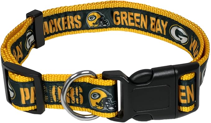 Green Bay Packers NFL Dog & Cat Collar - Large, Shiny & Colorful, Licensed by The NFL