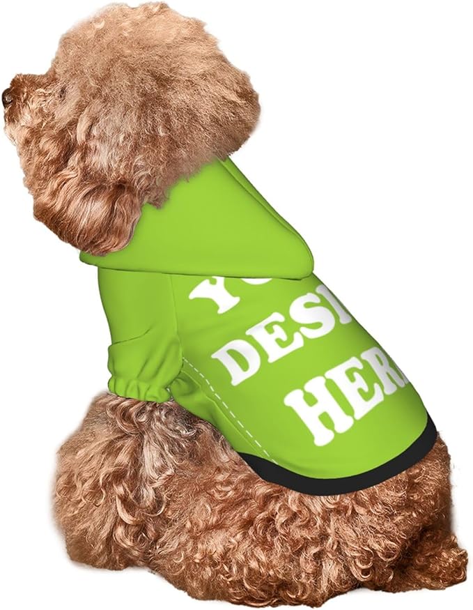 Dog Clothes, Custom Dog Hooded Sweatshirt, Personalized Pet Costume Robe Shirt with Text/Image/Club Name/Pet Shop Logo for Small Medium Large Dogs and Cats, GrassGreen, XS