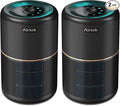 AIRTOK 2 Pack Air Purifier for Home Bedroom, Office Desktop Air Cleaners with 12pcs Fragrance Sponge, H13 HEPA Filter, 4 Stage Filtration up to 376 sqft Black Available for California