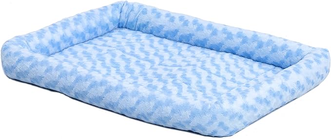 MidWest Homes for Pets QuietTime Fashion XS Dog Bed – Blue Faux Fur Bolster, Ultra-Soft and Machine Washable, Fits 22-Inch Crates and Carriers, for Small Dogs and Cats