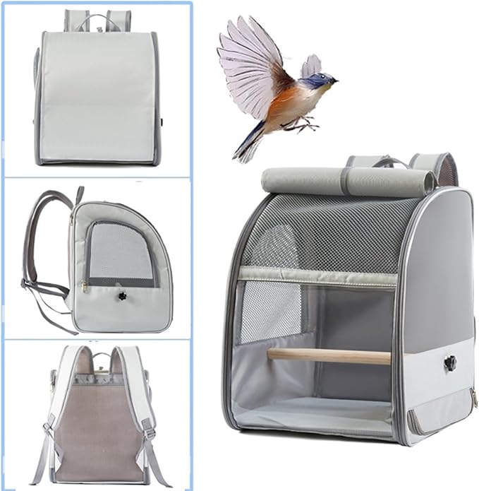 Durability Polyester Bird Travel Carriers Backpacks with Meshes Window and Sun Protecting for Daily Use Compacts Bird Cage Backpacks for Travel