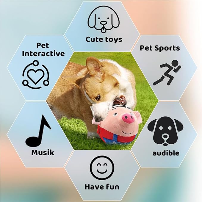 Interactive Dog Toys,Active Moving Pet Plush Toy with Recording and Music Modes, Jumping Squeaky Song shaking Interactive Dog Ball,Rechargeable Dog Toys to Keep Them Busy,Animal Plush Pet Toy(Hamster)