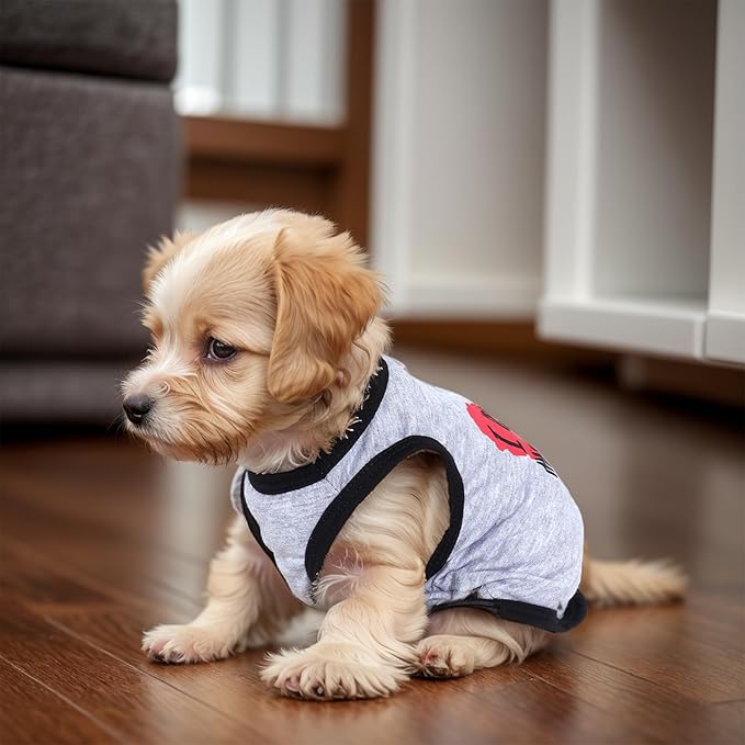 4 Pack Dog Shirts Summer Printed Puppy Clothes Cute Sleeveless Pet T Shirts Dog Clothes for Small Medium Dogs Cats Girl(XS)