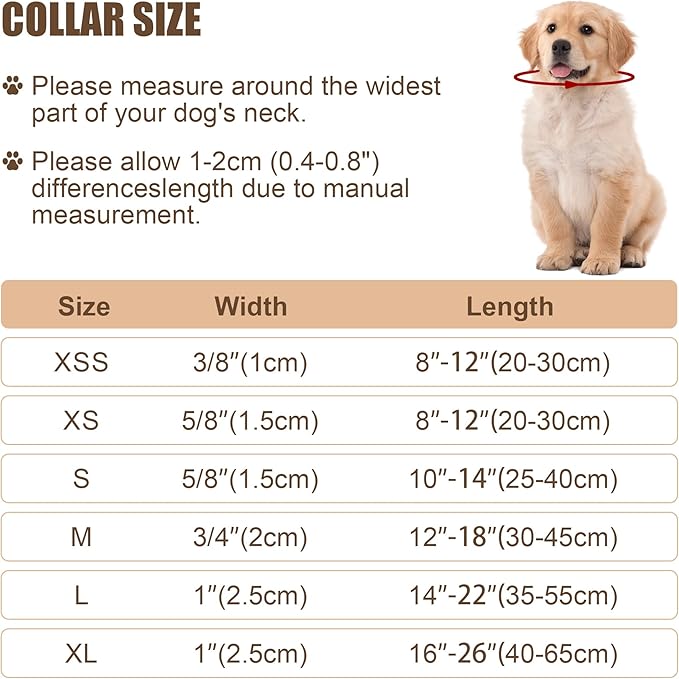 Reflective Dog Collar with Buckle Adjustable Safety Nylon Collars for Small Medium Large Dogs, Brown S