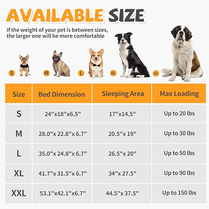 Makigued Orthopedic Dog Bed for Large Dogs Egg Crate Foam Pet Sofa with Waterproof Liner, Removable Washable Cover, Nonslip Bottom, Cozy Couch for Large Dogs 41.7 x 31.5X 6.7Inch, Dark Brown