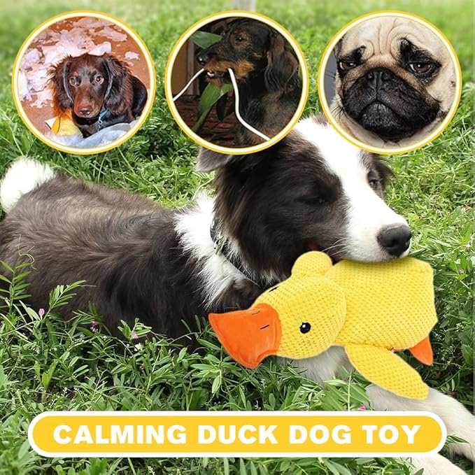 Dog Toys for Aggressive Chewers,2025 Upgraded Dog Chew Toys for Small Large Dogs,Indestructible Puppy Teething Toys,Plush Yellow Stuffed Duck Toy (Yellow+Pink, Large)