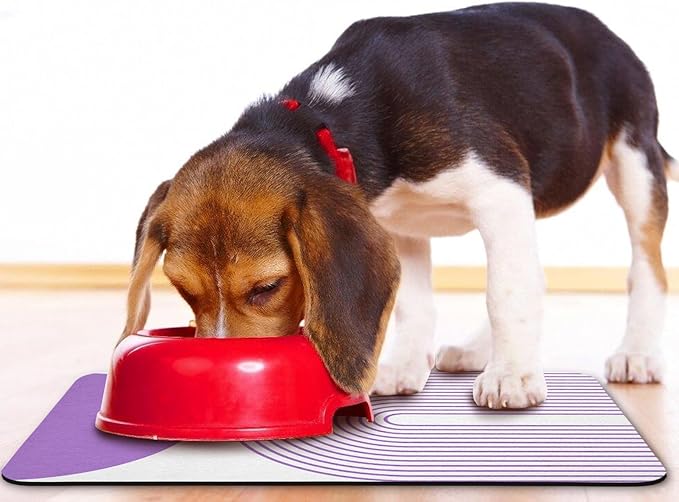 Dog Food Mats for Floors Waterproof, Cat Water Bowl Mats Pet Feeding Absorbent Mat Placemats for Food and Water Bohemia 24 * 32 inch