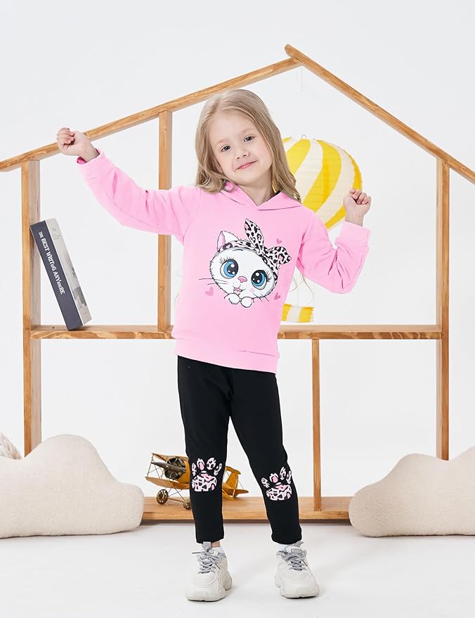 Toddler Baby Girls Clothes Long-sleeve Tie Dye Hoodie Sweatshirt Pants Hooded Outfit Set