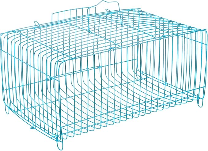 Happyyami Square Pillow Cage for Small Pets Bird Travel Carrier Sturdy Wire Cage for Guinea Pig Parrot Small Animal Habitat
