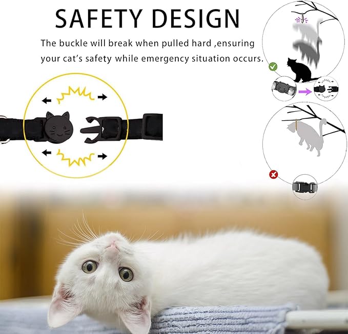 Breakaway Cat Collar with Airtag Holder,Kitten Collar with Apple Air Tag Holder and Bell for Girl Boy Cats, 0.4 Inches in Width and Lightweight. (Pink Heart)