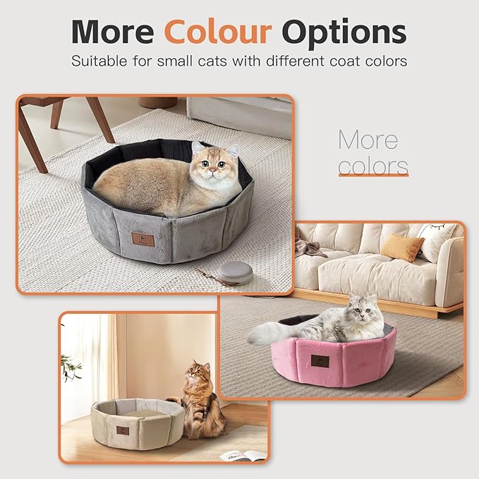 PJYuCien Premium Orthopedic Memory Foam Round Pet Bed for Large Cats, Small Dogs & Puppies - 20" Indoor Donut Cuddler with Non-Slip Bottom, Machine Washable, Supports Pets Up to 18 lbs, Pink