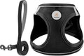 Hipubby Dog Harness and Leash Set, No Pull Soft Mesh Puppy Harness for Small Medium Dogs, Cats - Step in Reflective Breathable Lightweight Vest Harness for Walking, Training - Black, L