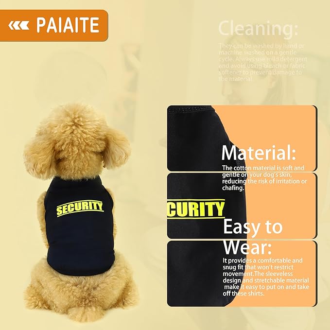 Discover Cozy Cotton Canine Wear: Soft, Lightweight, and Breathable Dog Shirt Vest with Eye-Catching Graphics(Security), Keeping Your Furry Friend Warm and Comfy! Grey 4XL