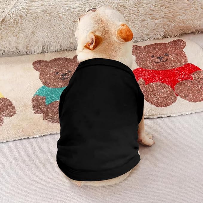 Custom Dog Shirt with Photo Name Logo Personalized Summer Breathable Cloth for Small Medium Large Pet Dogs Puppy Cats, 1 PC Blank Black, 5XL