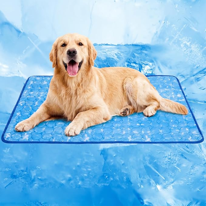 Dog Cooling Mat, Arc-Chill Cooling Fiber Self-Cooling Pad for Dogs - 40" x 28"Washable Non-Toxic Summer Pet Mat, Non-Slip Foldable Portable Soft Pad for Indoor Outdoor/Kennel Sofa Bed Floor Car