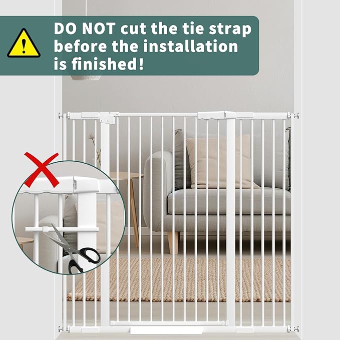 40.55" Tall, 69.48-77.36 Inch Wide, 1.37" Ultra Narrow Spacing Dog Pet Baby Gate Indoor for Doorway Hallway, Pressure Mounted 70 71 72 73 74 75 76 77 Inches Wide