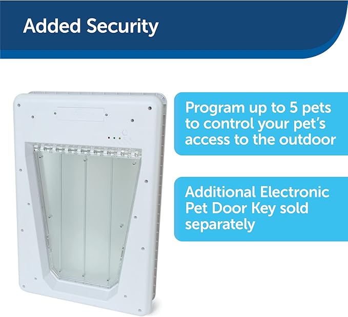 PetSafe Electronic Pet Door - Rust-Proof Programmable Smart Collar-Activated Dog or Cat Entry - Easy Installation & Space-Saving Design - Large - Fits Pets Up to 100 lb