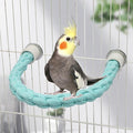 U Shape Bird Parrot Perch Stand Toy, Cotton Bendable Parakeet Standing Climbing Rope Toy, Cage Accessory for Small Birds Parakeet Budgies Cockatiels Lovebirds (15"/38 cm)