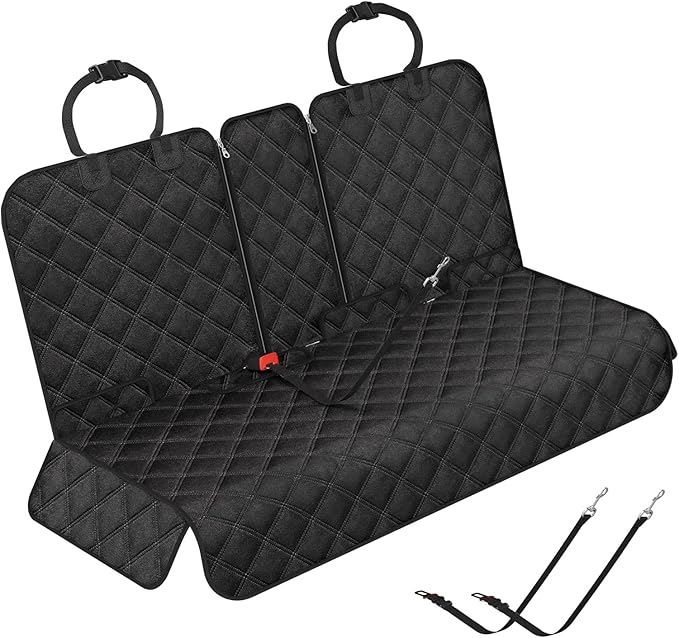 Simple Trending Dog Car Seat Cover, Back Seat Pet Bed Mat Protector Waterproof Bench Car Seat Cover, Nonslip Pet Car Bed Dog Hammock for Car, SUV, Truck