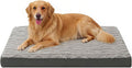 XL Orthopedic Dog Bed - Waterproof Plush Pet Mattress with Removable Washable Cover and Non-Slip Bottom, Memory Foam Dog Bed for Crate, 41"x27" Grey