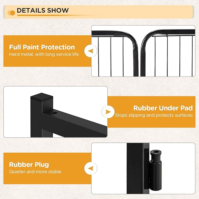 BestPet Indoor Dog Playpen,40inch 16 Panels Dog Pen Fence Outdoor Pet Playpen Pet Exercise Pen for RV Camping Yard, Black