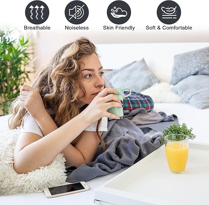 Twin Mattress Protector Waterproof, Fitted Sheet Style Breathable Mattress Cover with Deep Pocket Fits Up to 18'', Noiseless Bed Cover for Kids Adults Pets, Machine Washable (Cyan, 39'' X 75'')