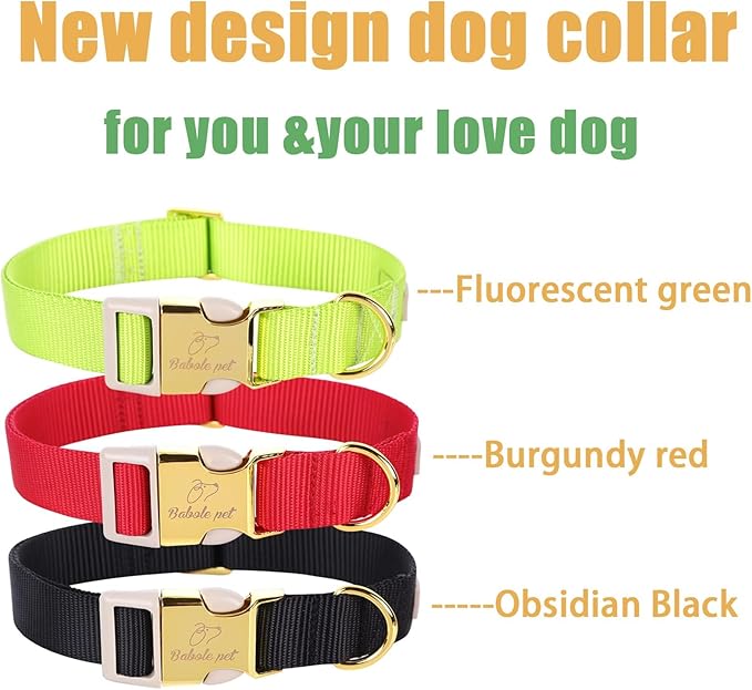 Nylon Dog Collar - Adjustable Black Soft Webbing Dog Collars for Small Medium Large Dogs Boy Girl Puppy Collar with Safety Metal Buckle XS