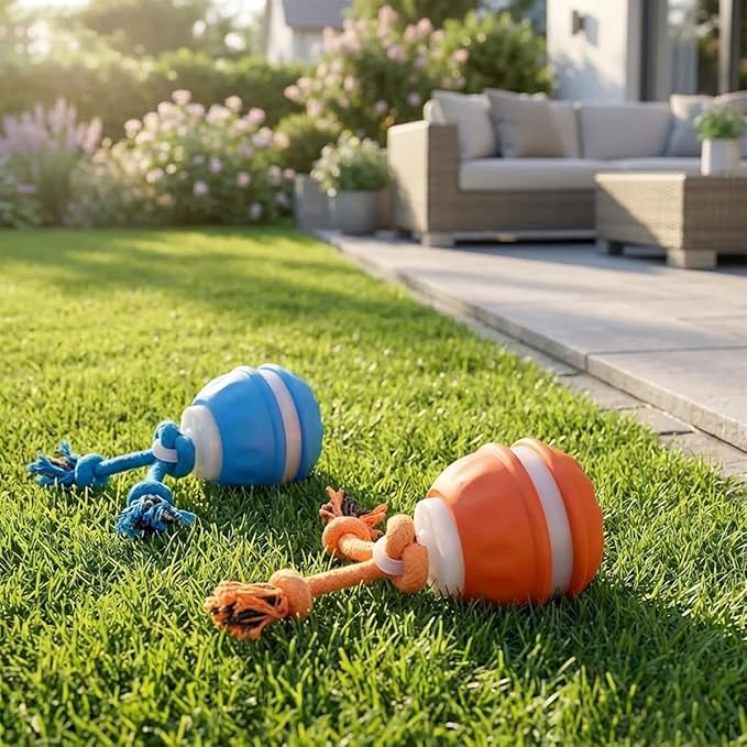 Zealburst Interactive Dog Toy, 360° Smart Automatic Rolling Moving Toy for Bored Dogs & Cats, Self-Moving Pet Toy, 【Orange】