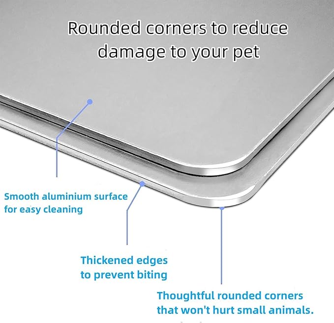 KABASI Rabbit Cooling Pad, Hamster Cool Plate Ice Bed, Pet Cooling Mat for Bunny Puppy Kitten Guinea Pig Cat & Other Small Pets Stay Cool, Bite Resistance Aluminium Alloy Cool Pads, 12x8 in