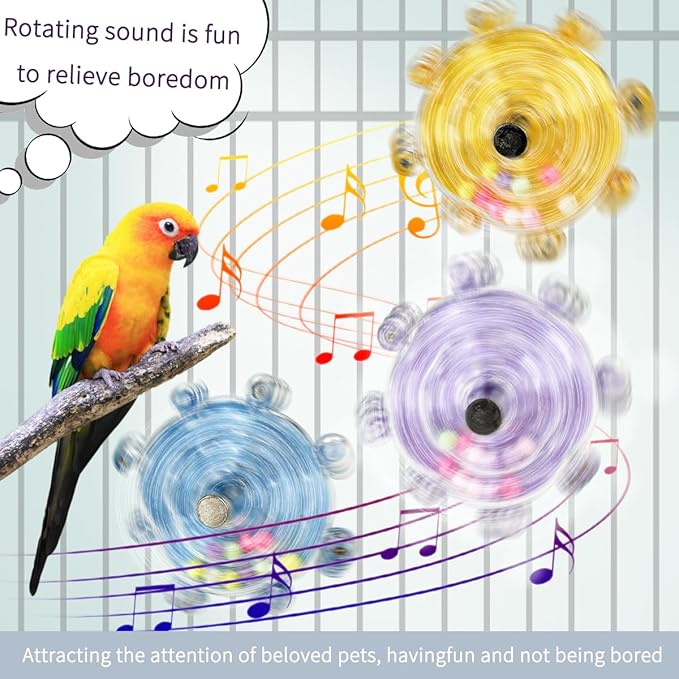 Parakeet Toys,Bird Training Foraging Toys for Parrots,Wheel Spinner Quaker Parrot Toys,Interactive Educational Training Conures,Budgie Toys,Cockatiel Toys,Lovebird Toys,Sun Conure Toys (Pink)