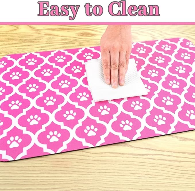 Dog Food Mat 12X20 Inch Pet Feeding Absorbent Mats for Floor Cat Water Bowl Placemats Non-Slip Washable Dog Mat for Food and Water