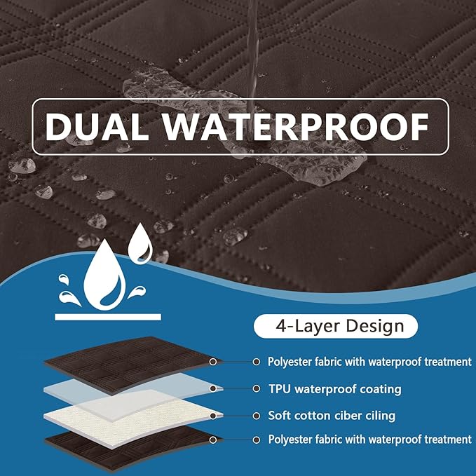 hyha Waterproof Dog Blanket, Reversible Pet Bed Blanket, Soft Sofa Couch Cover for Dogs Washable, Waterproof Pet Couch Covers for Sofa Puppy Cats Furniture Protector(40"x80", Chocolate/Chocolate)