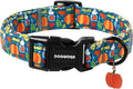 DOGWONG Fall Pumpkin Dog Collar, Fall Maple Leaf Dog Collars Adjustable Halloween Pumpkin Dog Collars for Small Medium Large Dogs L