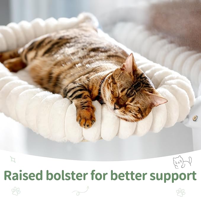Sunhoo Cat Window Perch Bed Foldable Kitty Windowsill Hammock Shelf Seat Large Cats Suction Cup Indoor Kitten Window Sill Lounger with Soft Plush Cushion Machine Washable 21.26 * 11.8in (Grey，M)