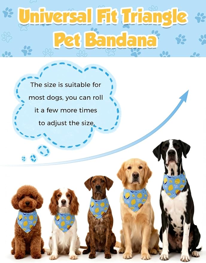 Luxury Double-Layer Dog Birthday Bandana – Handmade, Silk-Soft Polyester for All Dog Sizes | Birthday & Party Outfit | Gift-Ready Pet Accessory (Yellow, Medium)