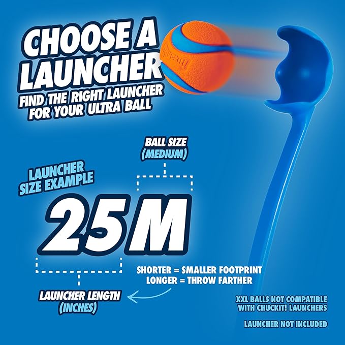 Chuckit! Ultra Ball Dog Toy - Medium Bouncy Fetch Balls for Dogs 20-60 lbs - Made from Durable Rubber - Floating Water Pet Toys - Size Medium - 2.5-inch Diameter -,2 Count (Pack of 6)
