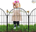 6 Panels No Dig Decorative Garden Fence, 25in (H) x 12.2ft (L) Animal Barrier Fencing for Dog, Easy Install Temporary Fence for Yard, Rustproof Wire Garden Border