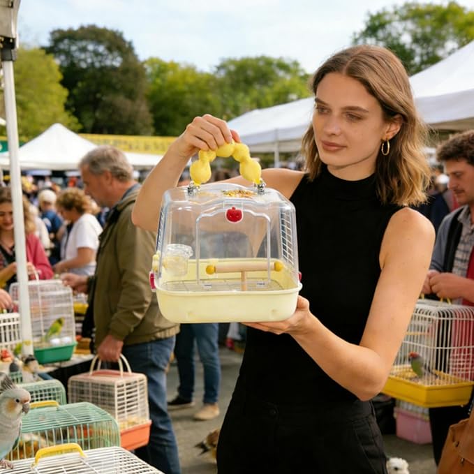 Bird Carrier Bag, Clear Travel Bird Tote, Portable Outing Adventure Carrier, Soft Padded Construction Feature, Easy Carry Handle Design, Excellent Birds Transport Tool, Budgies Cockatiels Use