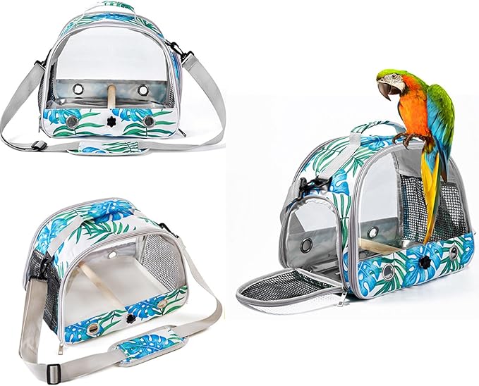 Travel Use Bird Carriers Bag Cage with Ventilation Holes and Perch for Avians Pet Ventilated Bird Transport Ventilated Small Pet Travel Carriers
