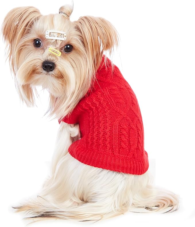 Stretchy Cat Sweater - 17 Colors & 6 Sizes | Snug Winter-Ready Knit for Boy/Girl Cats & Kittens(Red, X-Small)