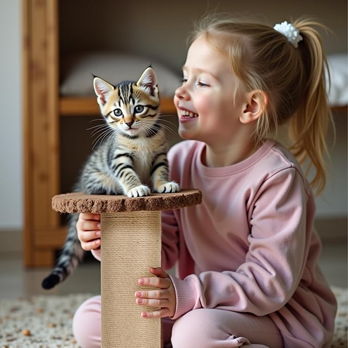 PowerKing Thick Natural Sisal Replacement Scratching Post,15.7" Length, 4.5" Thick, 2Pcs M8 Cat Scratch Post Refill Poles, Ideal for Refurbishment, Includes Screws, Natural