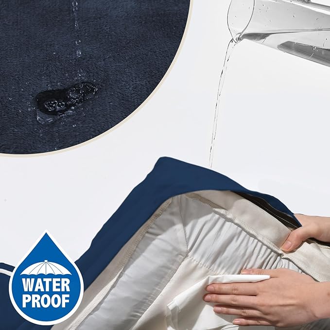 Comfort Expression Orthopedic Dog Bed for Large Dogs 36x27 Inch, Waterproof Supportive Egg Crate Foam Large Pet Bed with Removable Bolsters, Dog Couch with Washable Cover & Non-Slip Bottom, Navy Blue